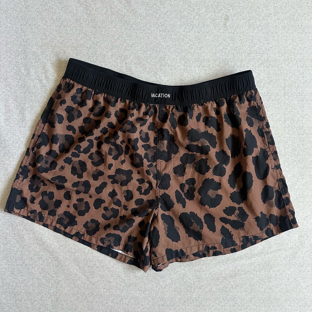 SHEIN Size XXL Brown & Black Leopard Men’s Swim Trunks Shorts
